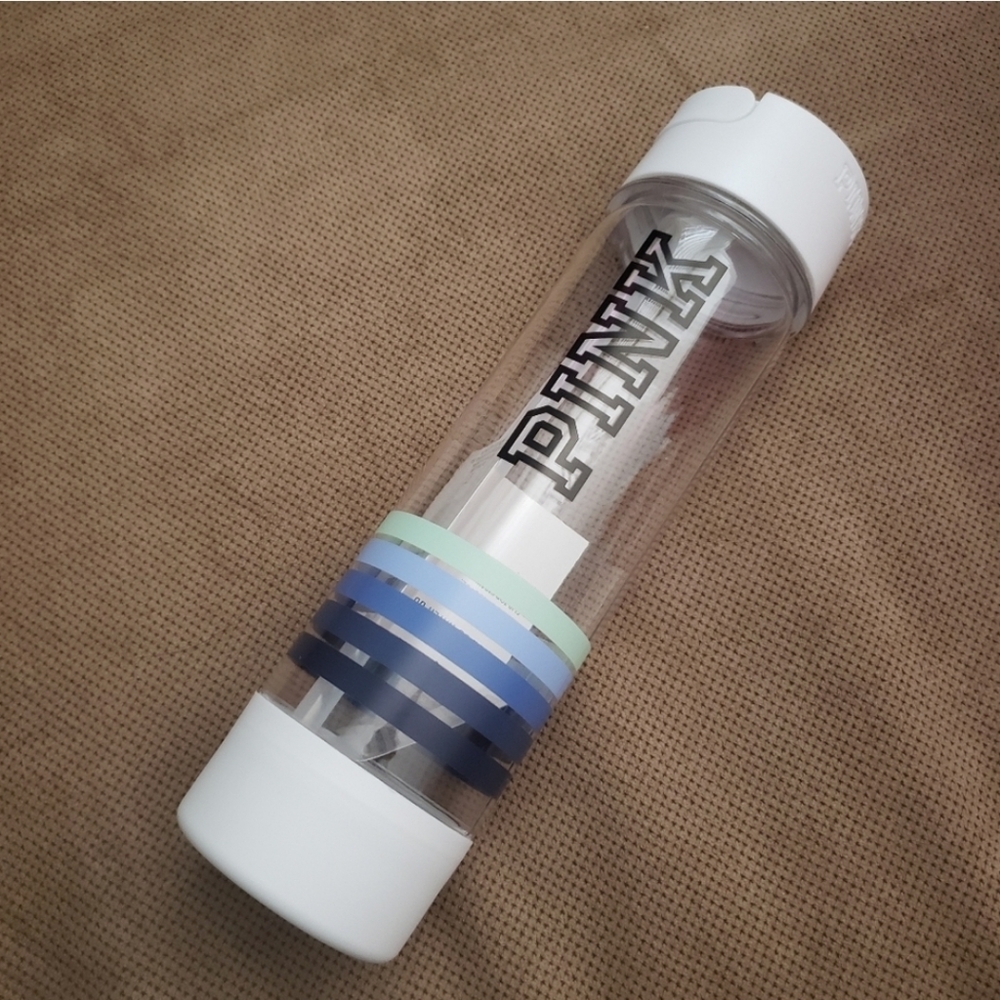 VSPINK Blue & white campus water bottle